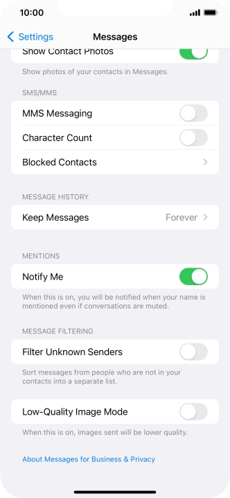 Press the indicator next to 