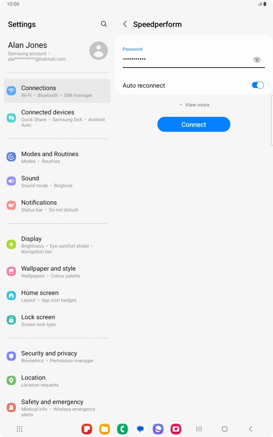 Key in the password for the Wi-Fi network and press Connect. Key in the password for the Wi-Fi network and press Connect.