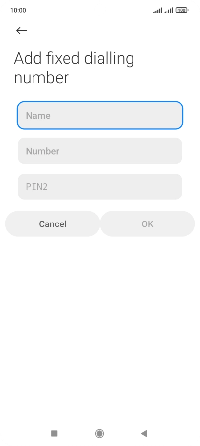 Press Name and key in the required name. Press Name and key in the required name.