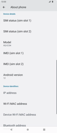 Your phone's software version is displayed below Android version. Your phone's software version is displayed below Android version.