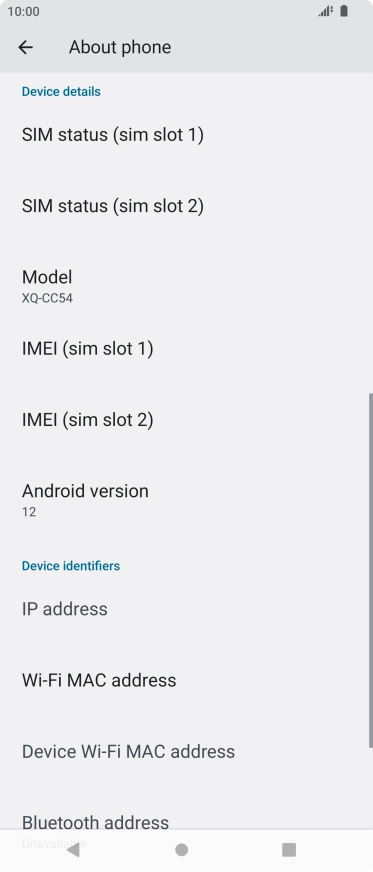 Your phone's software version is displayed below Android version. Your phone's software version is displayed below Android version.