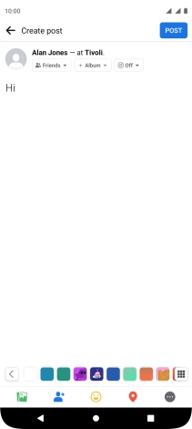 Write the required text and press POST.