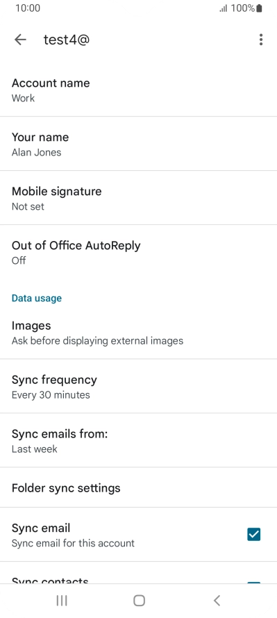 Press Account name and key in the required name.