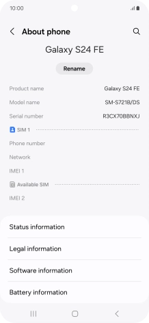 Press Status information.