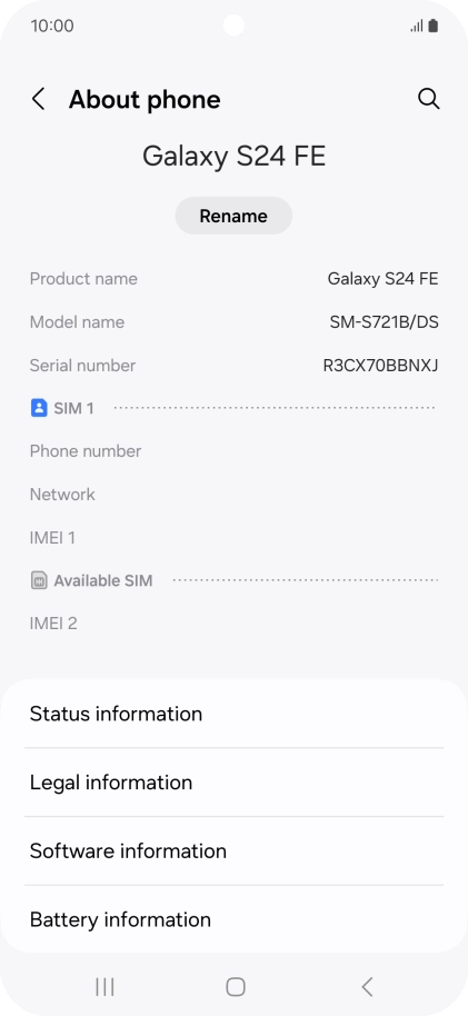 Press Status information.