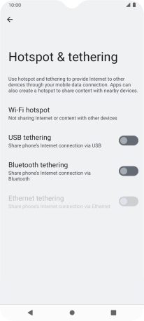 Press Wi-Fi hotspot. Press Wi-Fi hotspot.