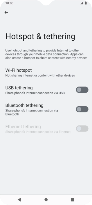 Press Wi-Fi hotspot. Press Wi-Fi hotspot.