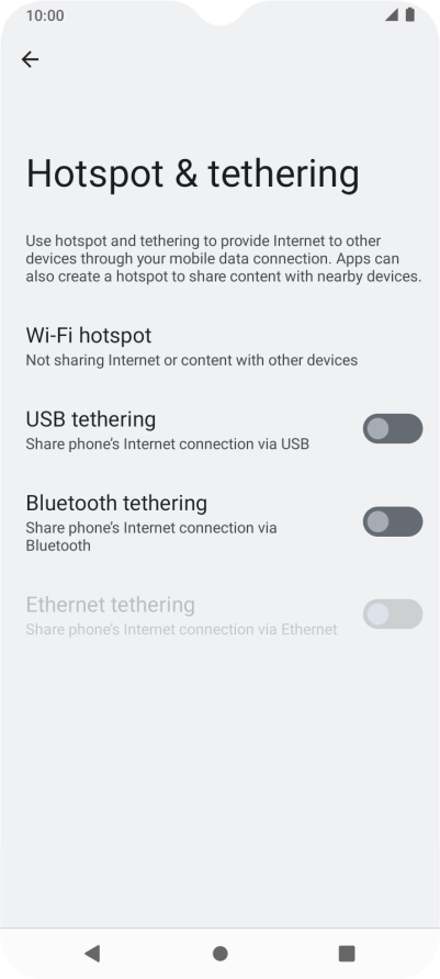Press Wi-Fi hotspot. Press Wi-Fi hotspot.