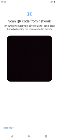 Place the QR code you've received inside the phone camera frame to scan the code. If you’ve deleted your eSIM, you can re-add it using your existing QR code. If you’re having problems, see our FAQ.