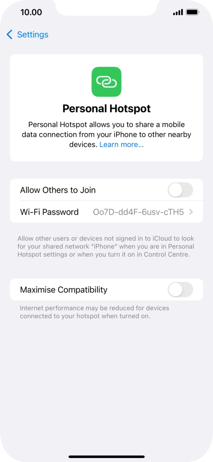 Press Wi-Fi Password and key in the required password.