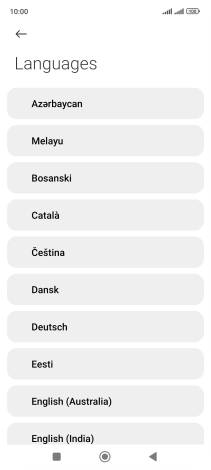 Press the required language.