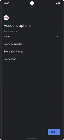 Press the required setting.
