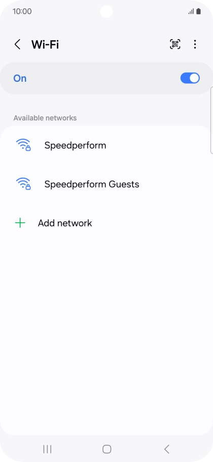 Press the required Wi-Fi network.