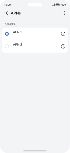 Press the field next to the data connection to activate it.