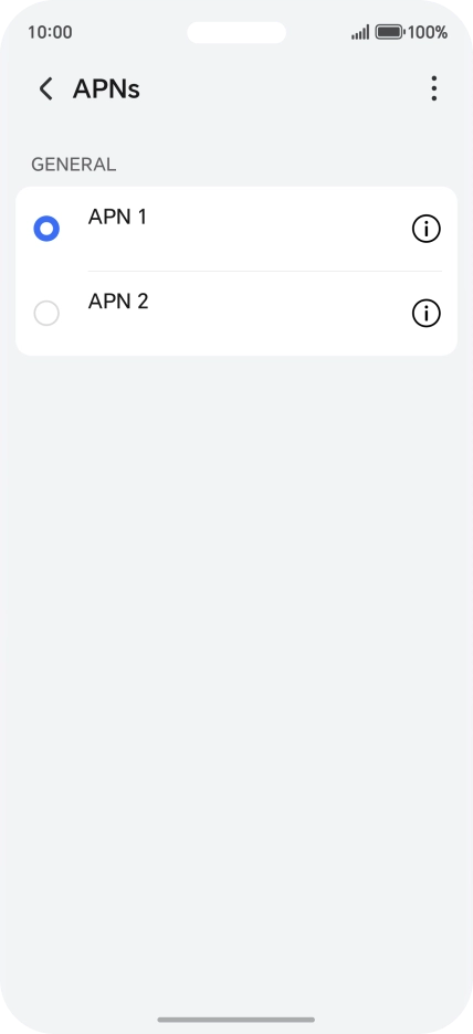 Press the field next to the data connection to activate it.