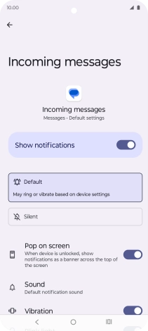 Press the indicator next to 