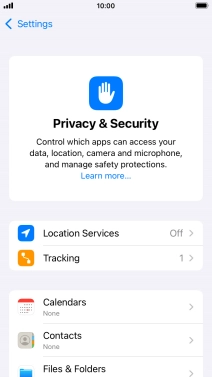 Press Location Services.