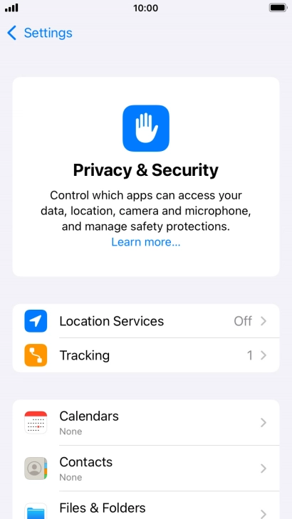 Press Location Services.
