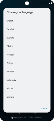 Press the required language.