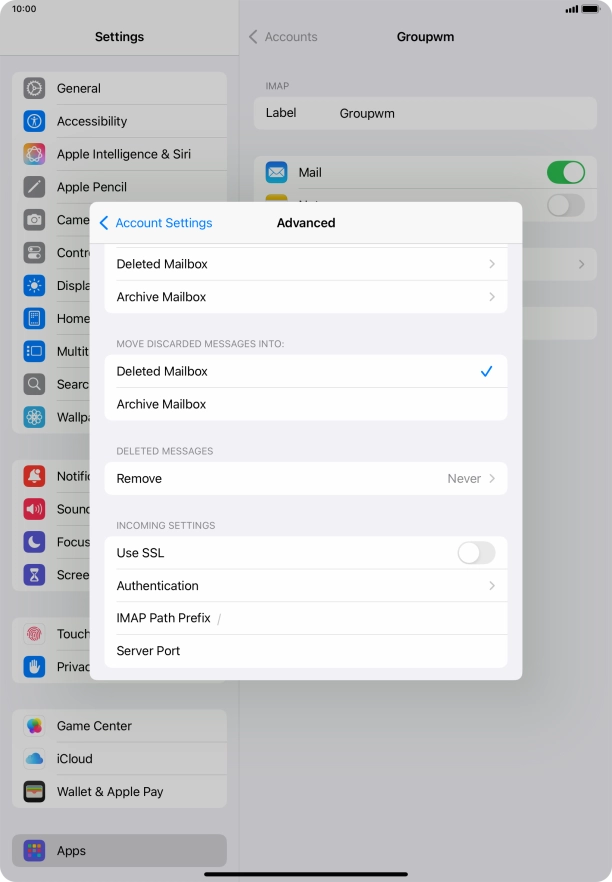 Press the indicator next to 