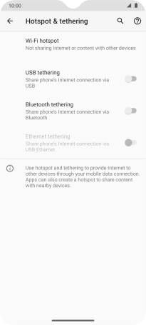 Press Wi-Fi hotspot.