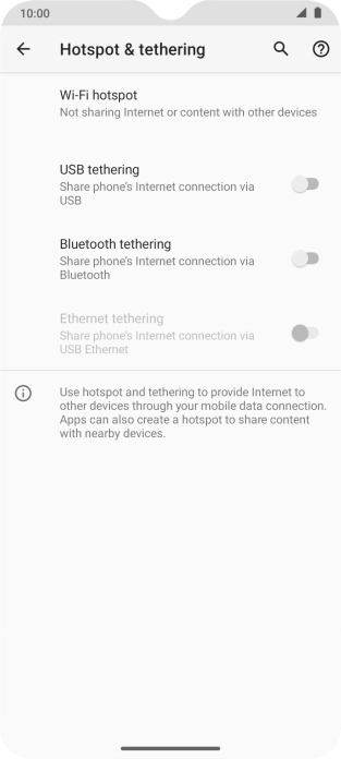 Press Wi-Fi hotspot.