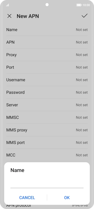 Key in Vodafone MMS and press OK.