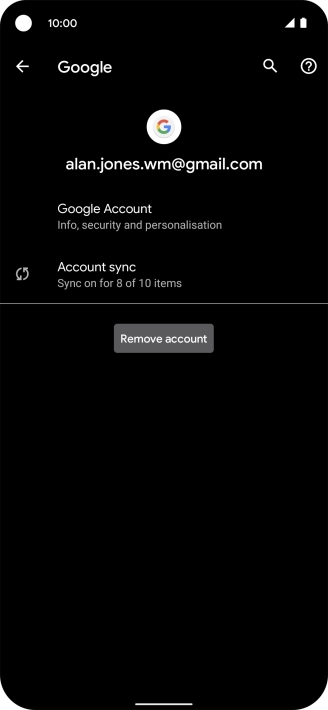 Press Account sync.
