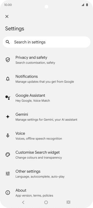 Press Google Assistant.