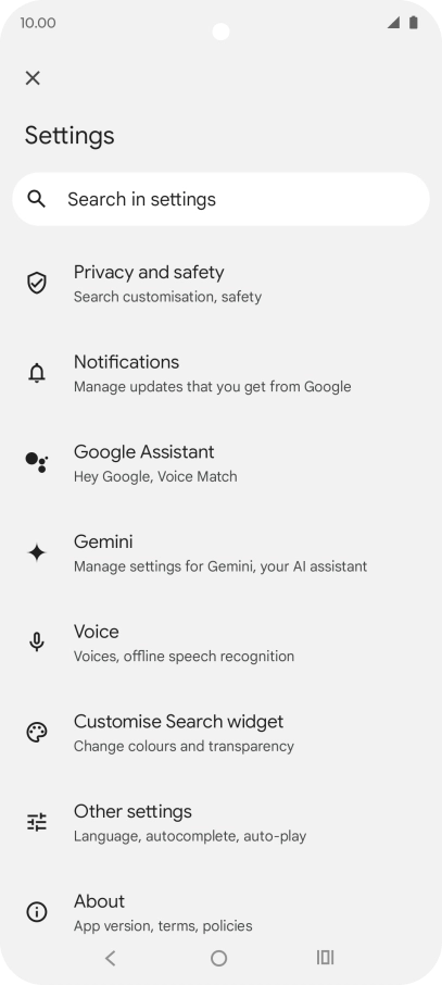 Press Google Assistant.