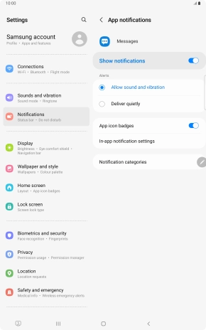 Press the indicator next to 