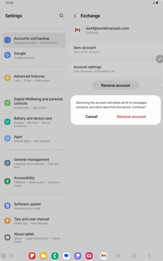 Press Remove account. Press Remove account.