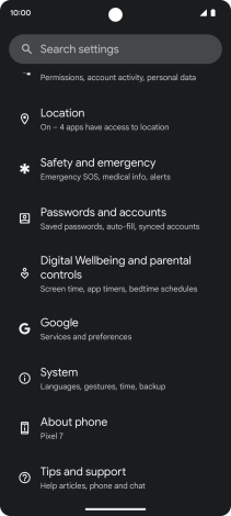 Press Passwords and accounts.