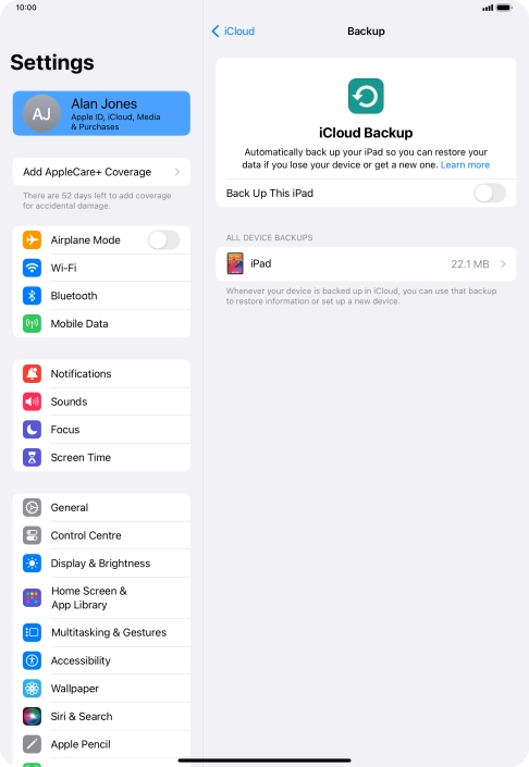 Press the indicator next to 
