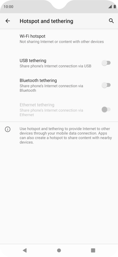 Press Wi-Fi hotspot.