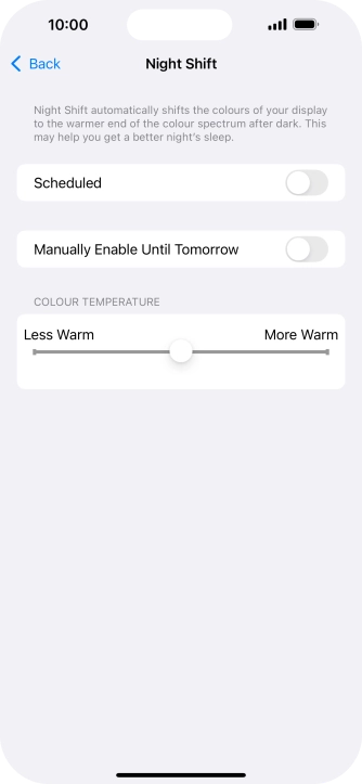 Press the indicator next to 