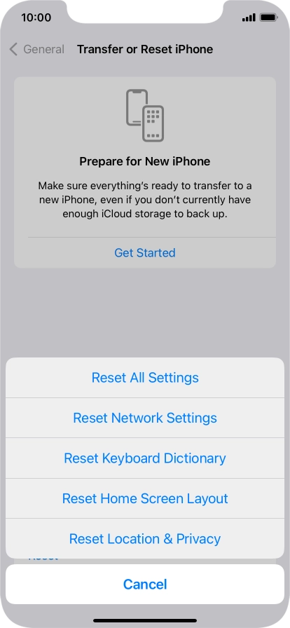 Press Reset All Settings.