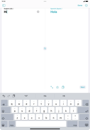 Press the enter icon.