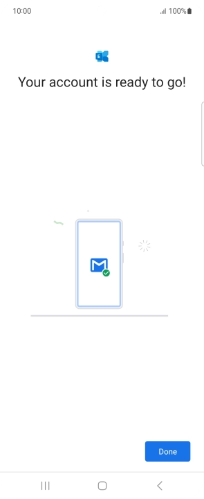 If this screen is displayed, your email account has been recognised and is being set up automatically. Follow the instructions on the screen to key in more information and finish setting up your phone.