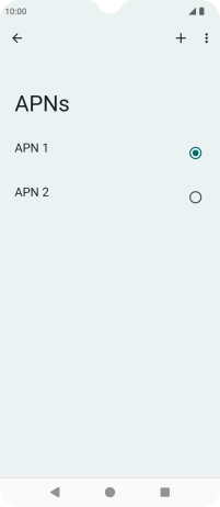 Press the field next to the data connection to activate it.