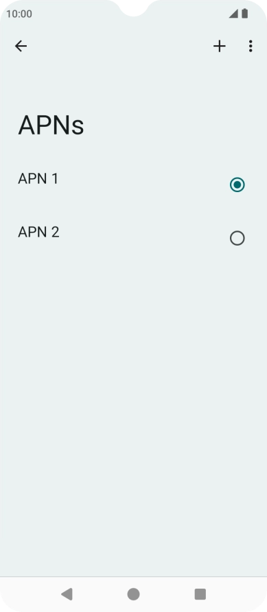 Press the field next to the data connection to activate it.