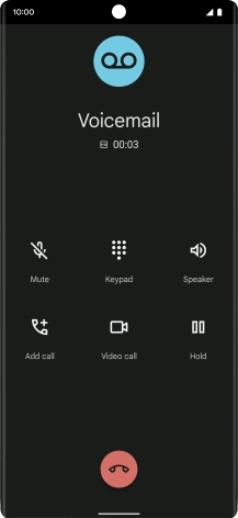 Press the end call icon.