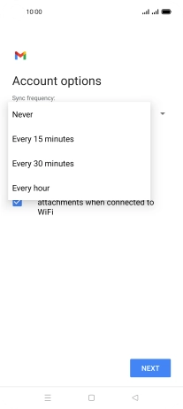 Press the required setting.