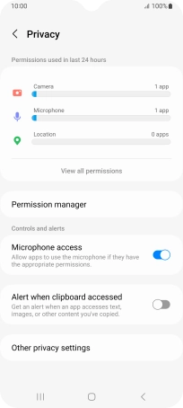 Press Permission manager.
