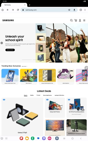 Press the menu icon.