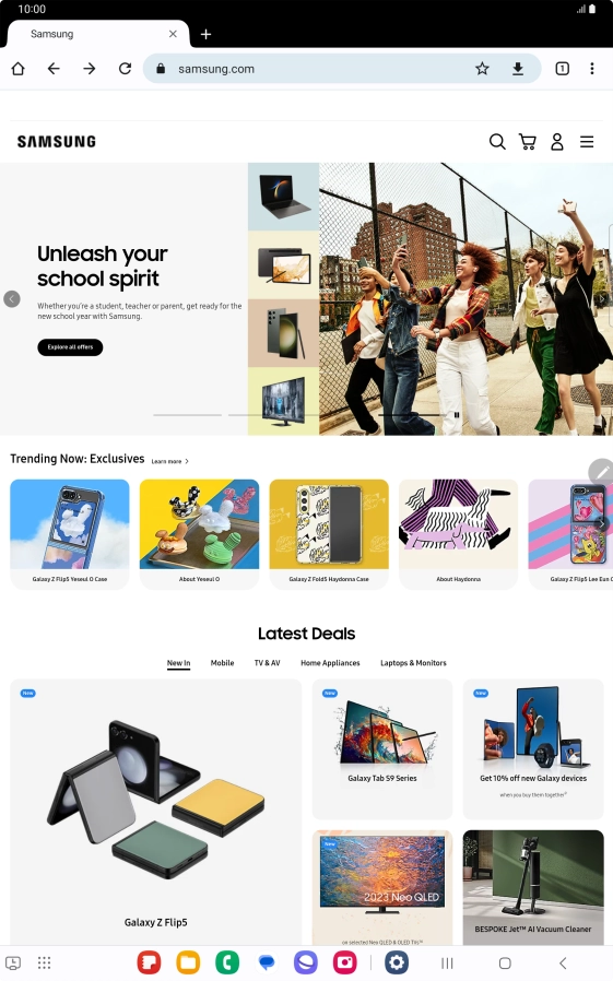 Press the menu icon.