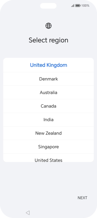 Press the required country or area.