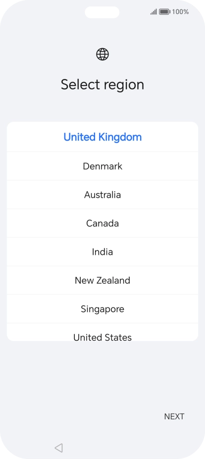 Press the required country or area.
