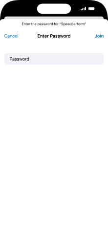 Key in the password for the Wi-Fi network and press Join.