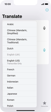 Press the required target language.